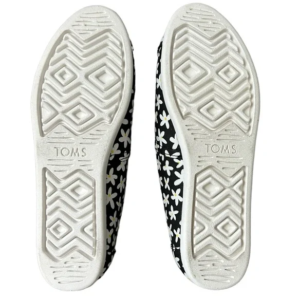 TOMS Alpargata Cloudbound Black Sun Daisies Slip on Shoes (6) - Picture 7 of 10